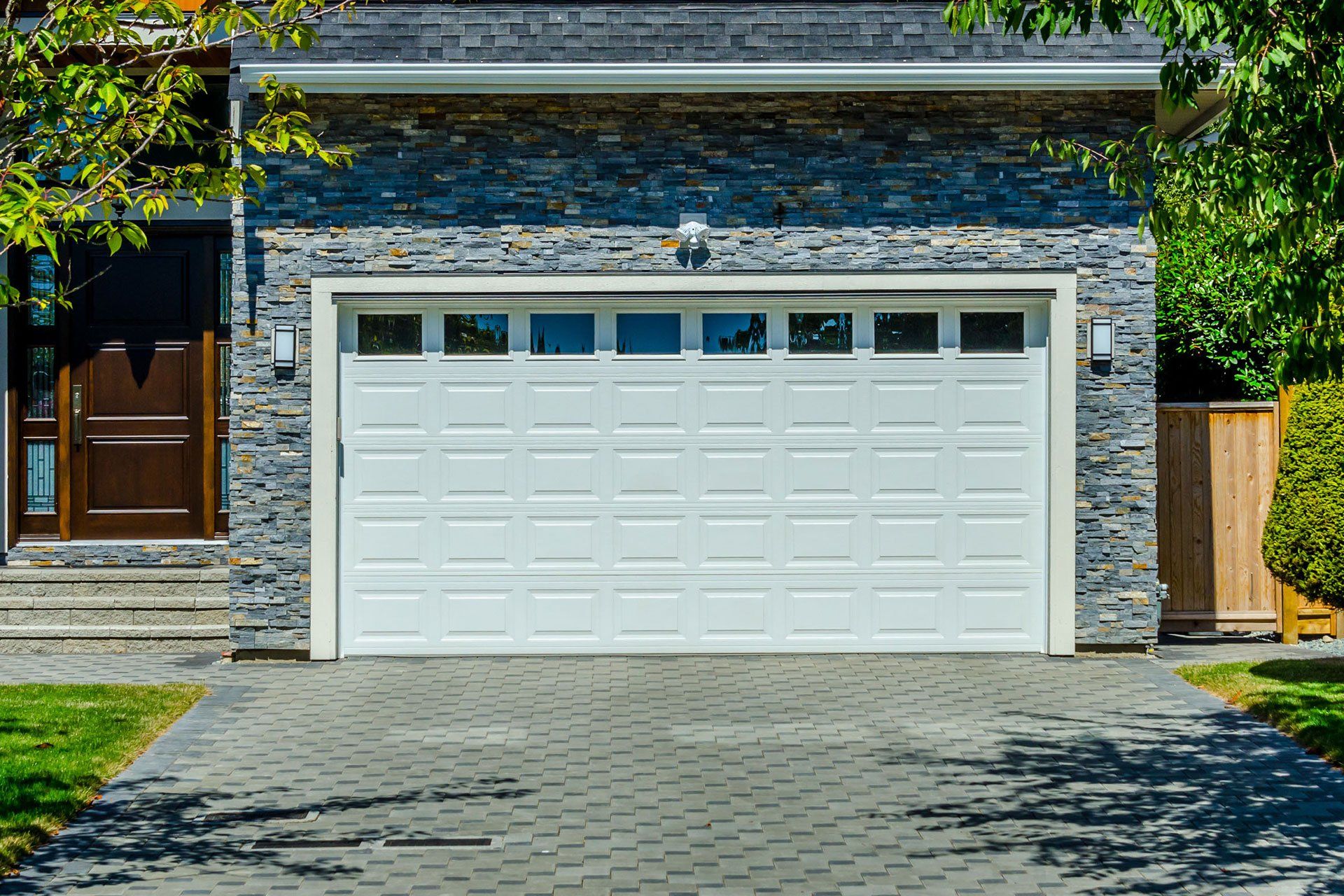 White traditional garage doors